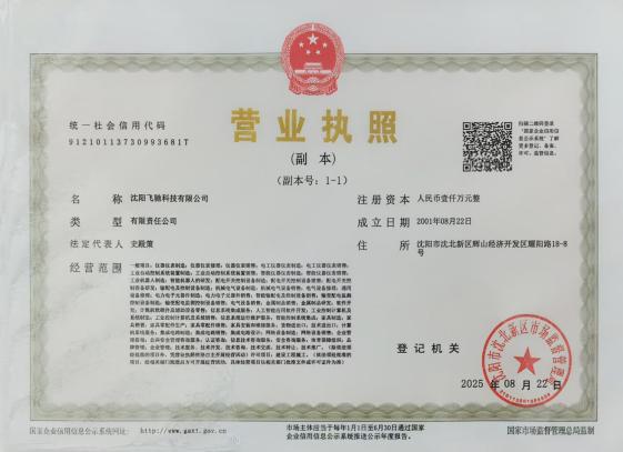 沈阳飞驰科技有限公司营业执照